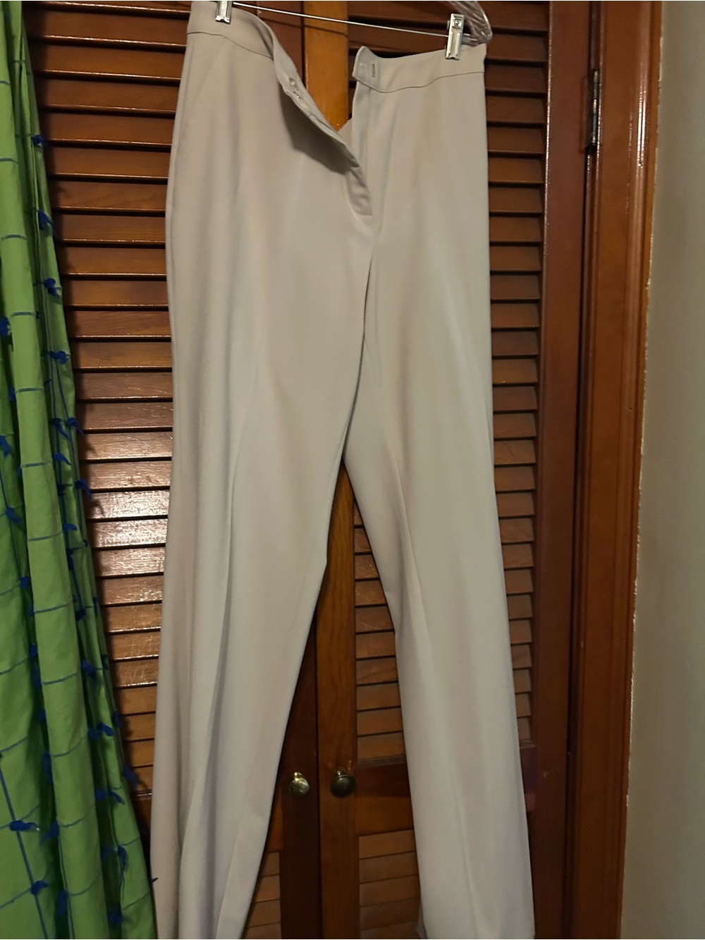 High-Rise Straight-Leg Trousers in Light Cream